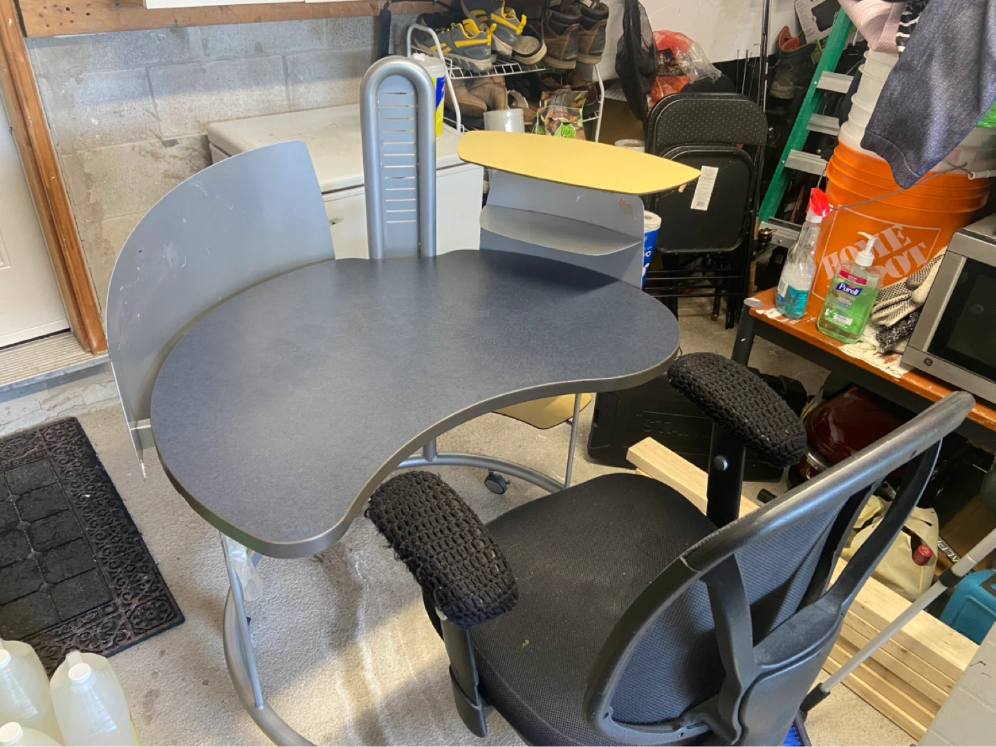 Curved Desk with Shelves on Wheels - photo 4