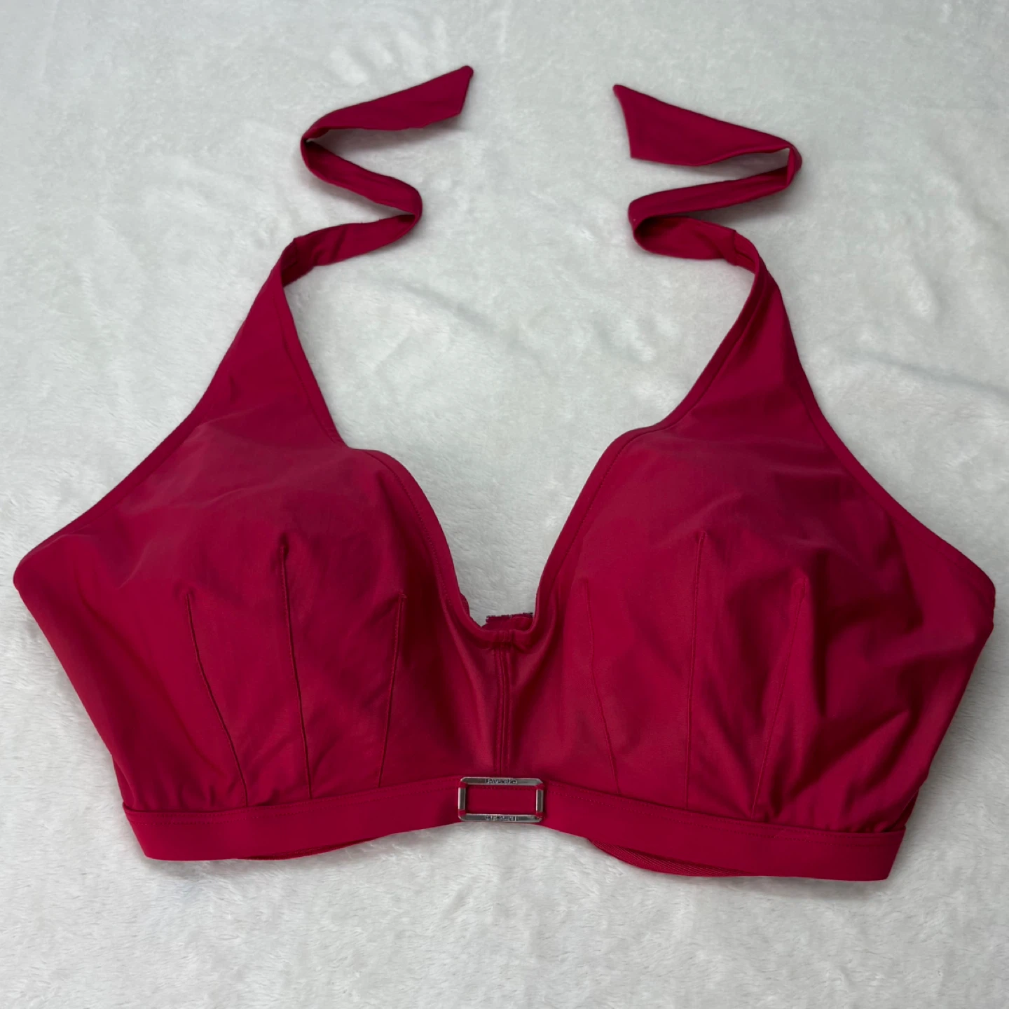 Panache Lined Underwire Halter Bikini Swim Top Red Size 38FF - photo 3