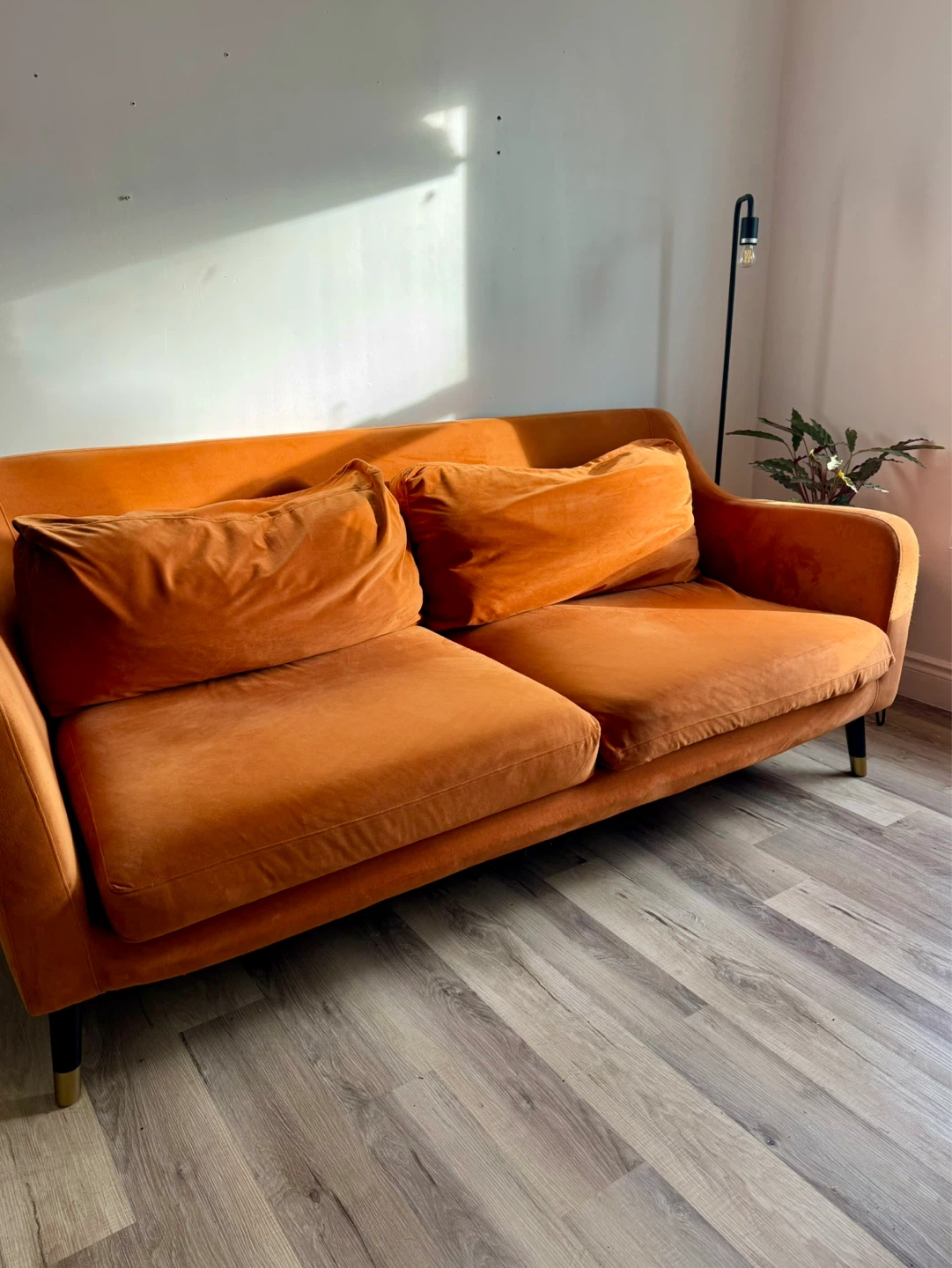 Structube velvet 3-seater sofa