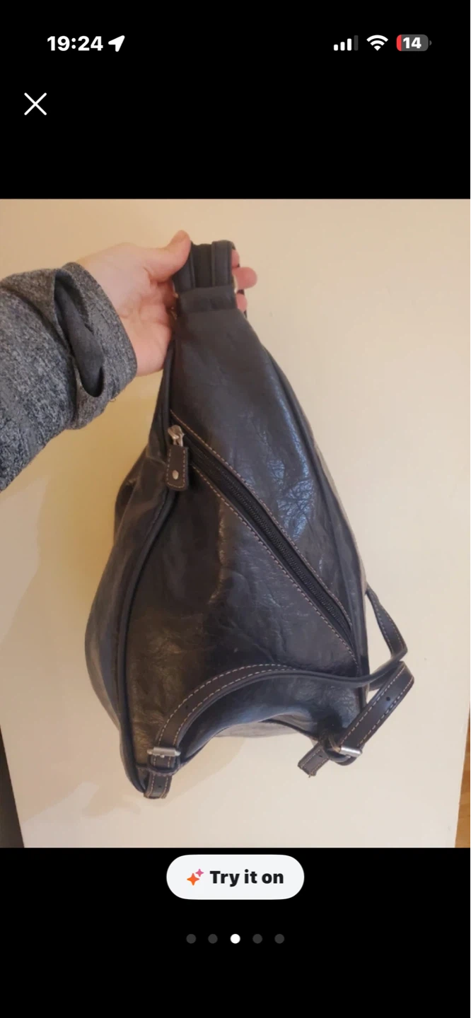 Black Faux Leather Convertible Shoulder bag/Backpack Purse - photo 3