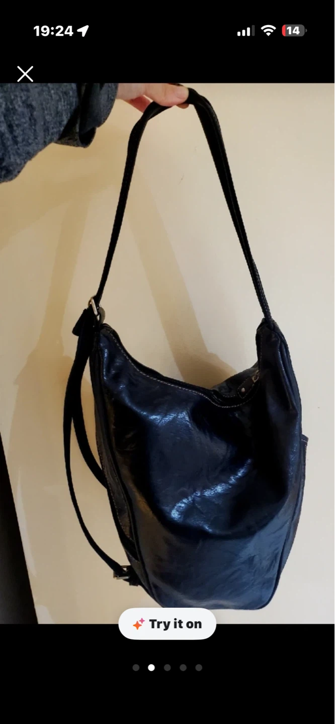 Black Faux Leather Convertible Shoulder bag/Backpack Purse - photo 2
