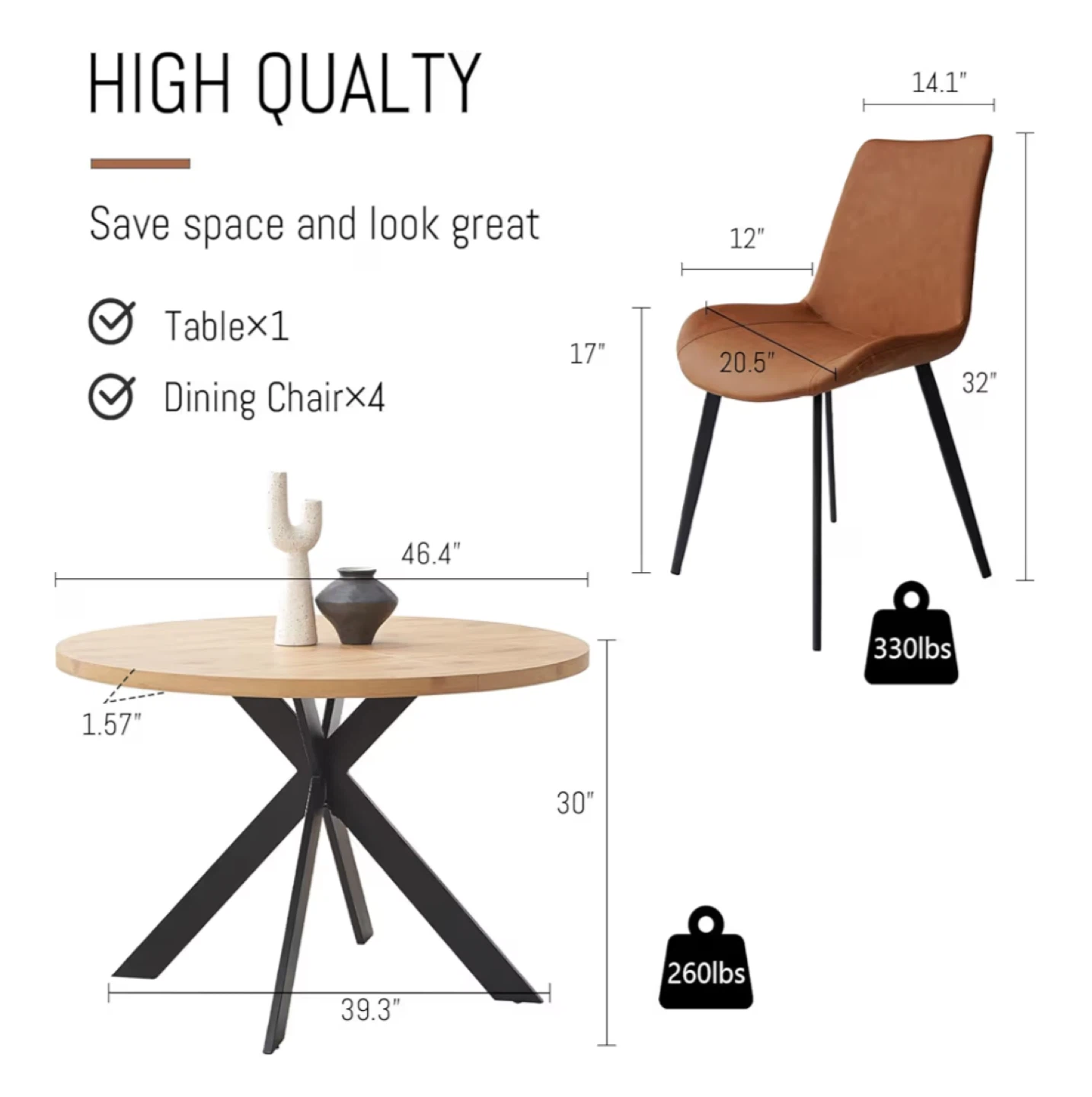Round Dining Table with 4 Chairs - photo 3