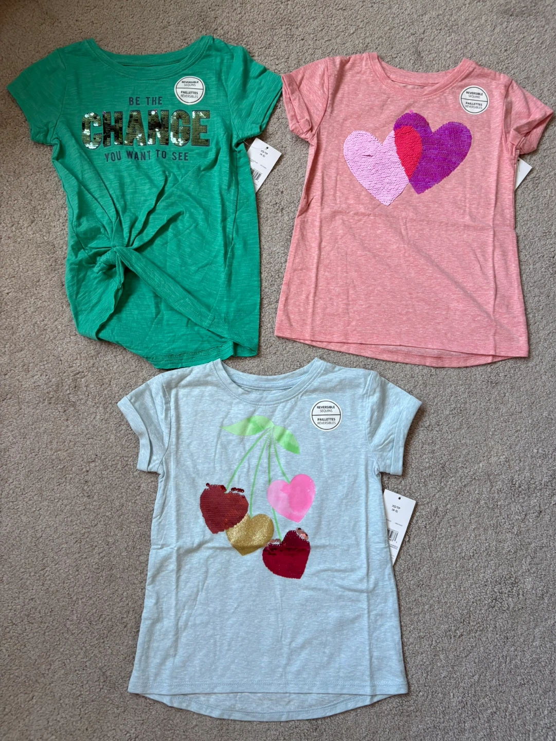 George Kids Girls T-Shirts (3-Pack) - Size XS