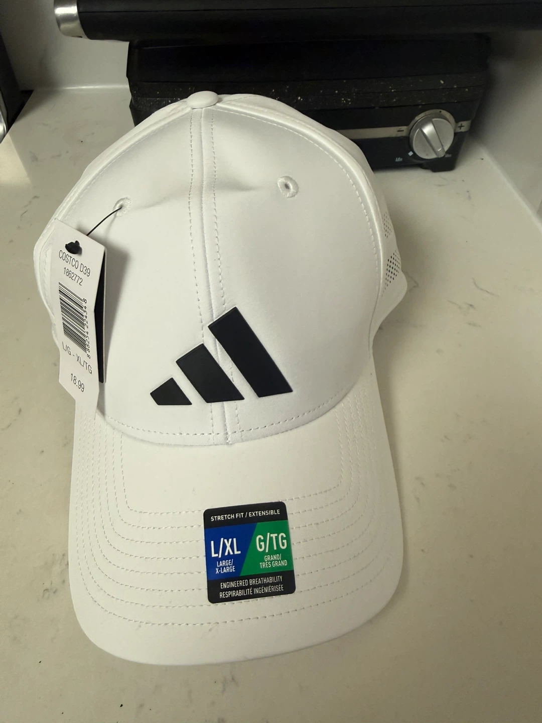 Adidas White Baseball Cap L/XL
