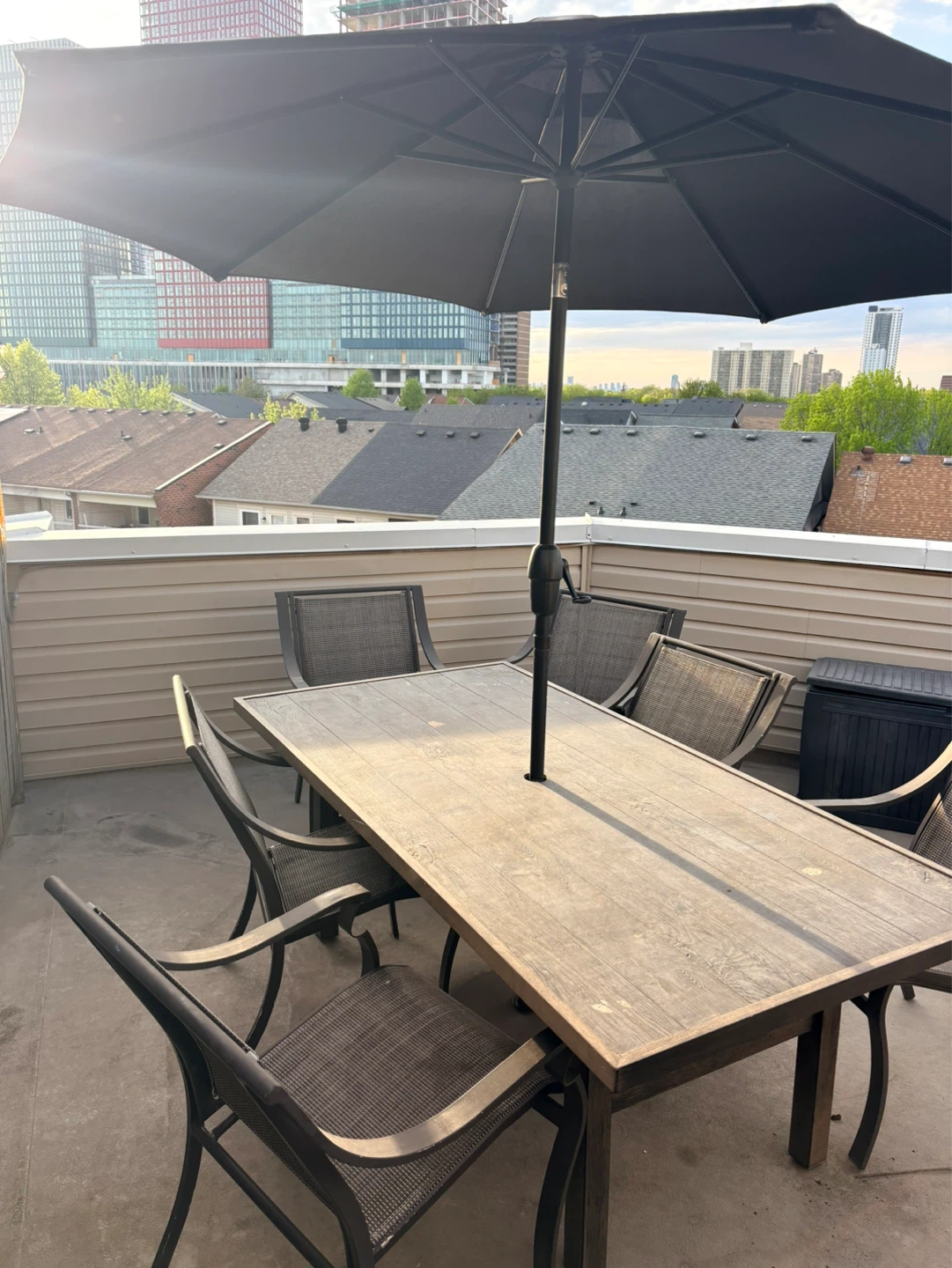 Patio Dining Set with 6 Chairs and Umbrella - photo 5