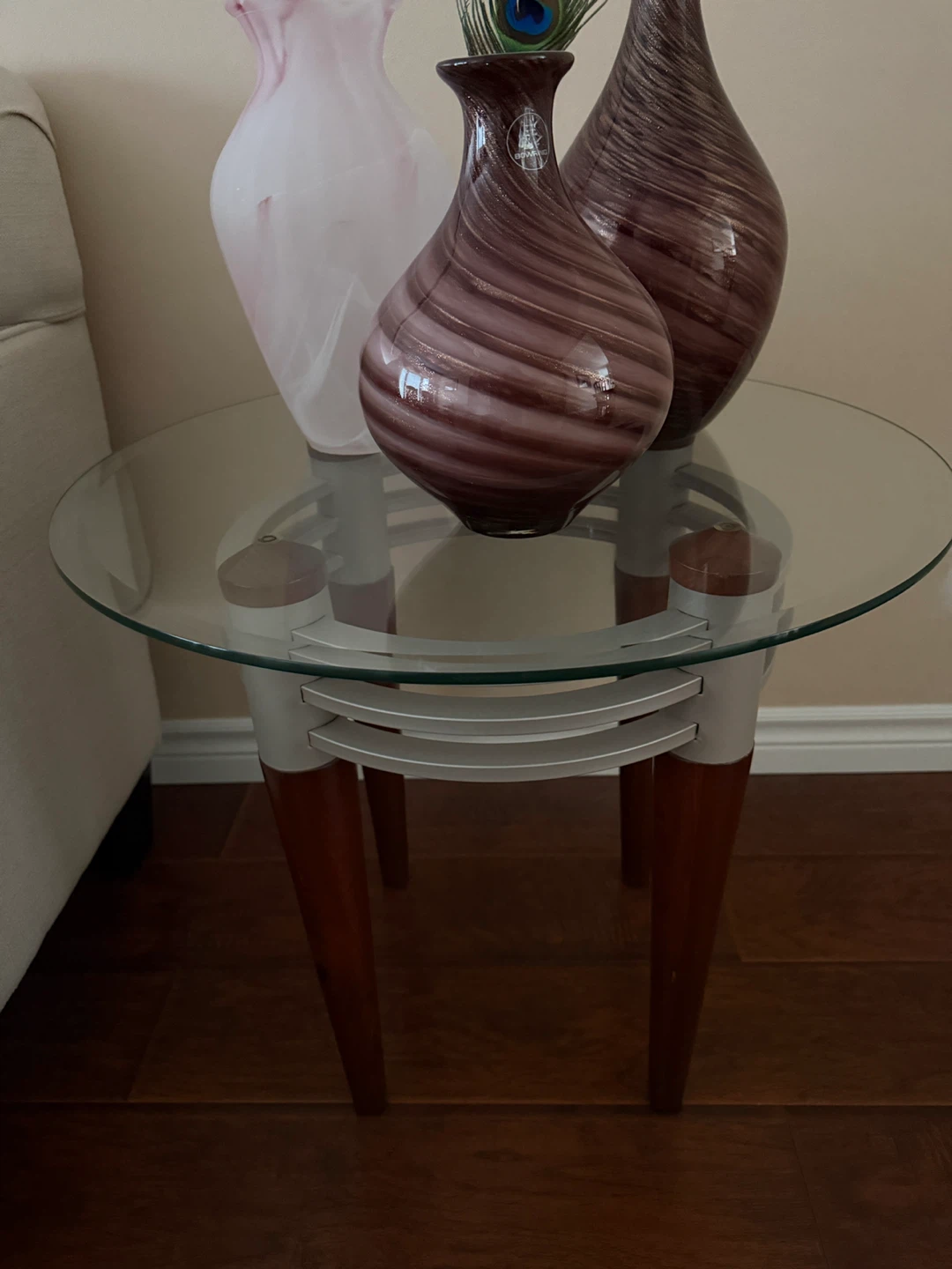 Glass Top  Table Oval with side table - photo 5