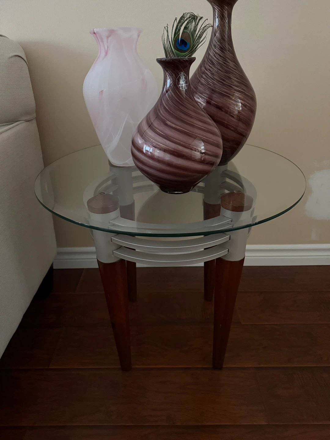 Glass Top  Table Oval with side table - photo 4