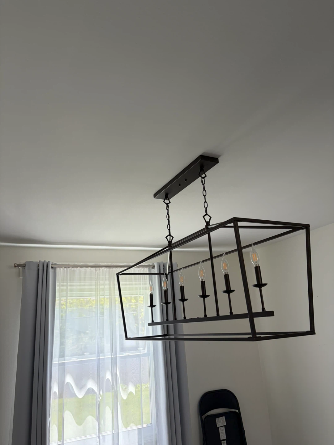 Black 6-Light Rectangular Chandelier