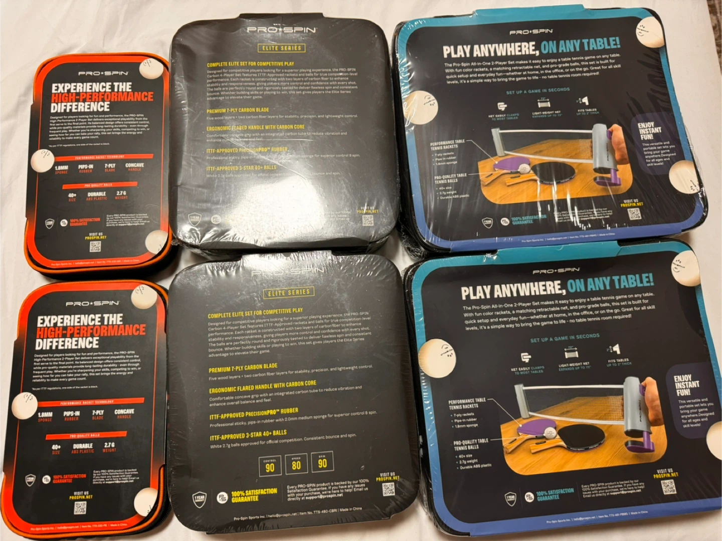 6 assorted Pro*spin table tennis sets - photo 2