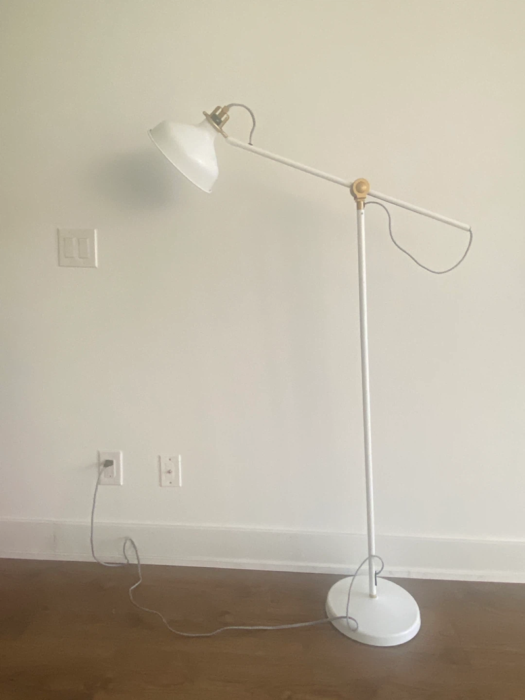IKEA RANARP White Floor Lamp with Adjustable Arm