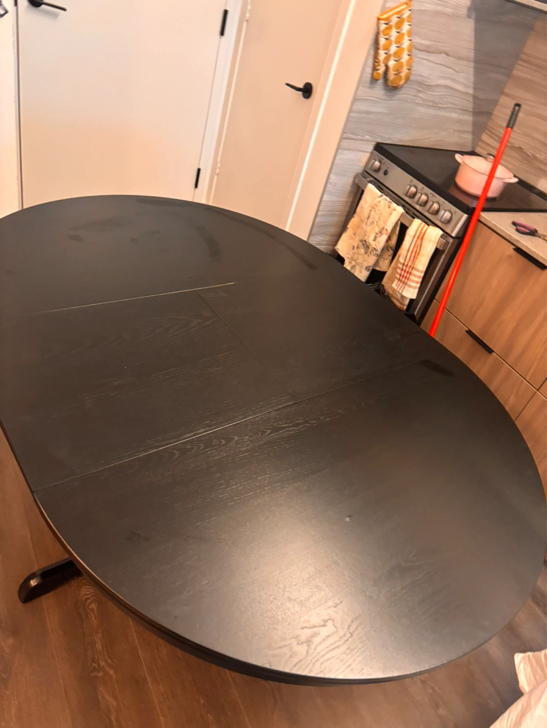 Black Round Extendable Dining Table - photo 2