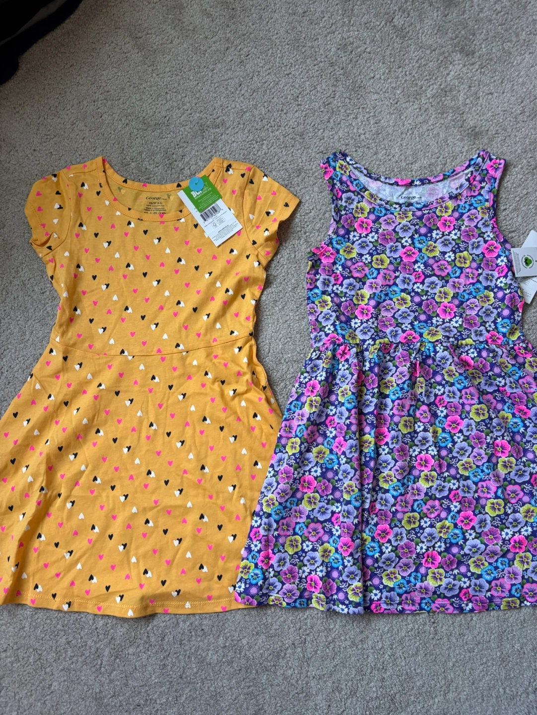 2x George Girls Floral Dress XS (4-5 )