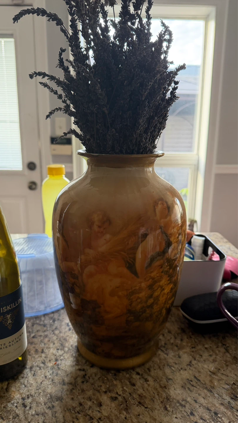 Decorative Ceramic Vase with Cherub Design
