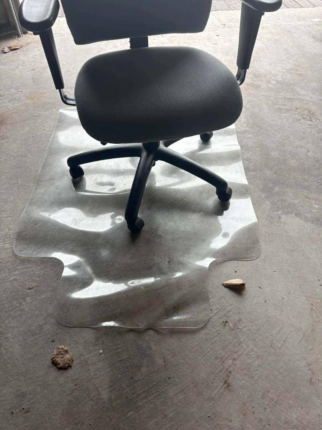 Grey Office Chair with Floor Mat - photo 2