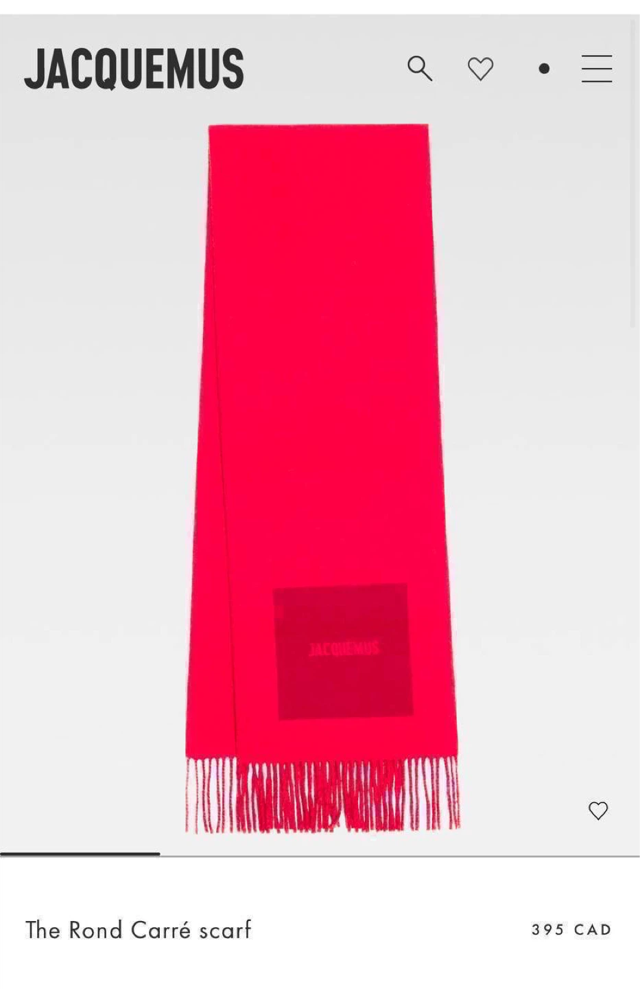 Jacquemus Le Rond Carré Scarf - Red - photo 5