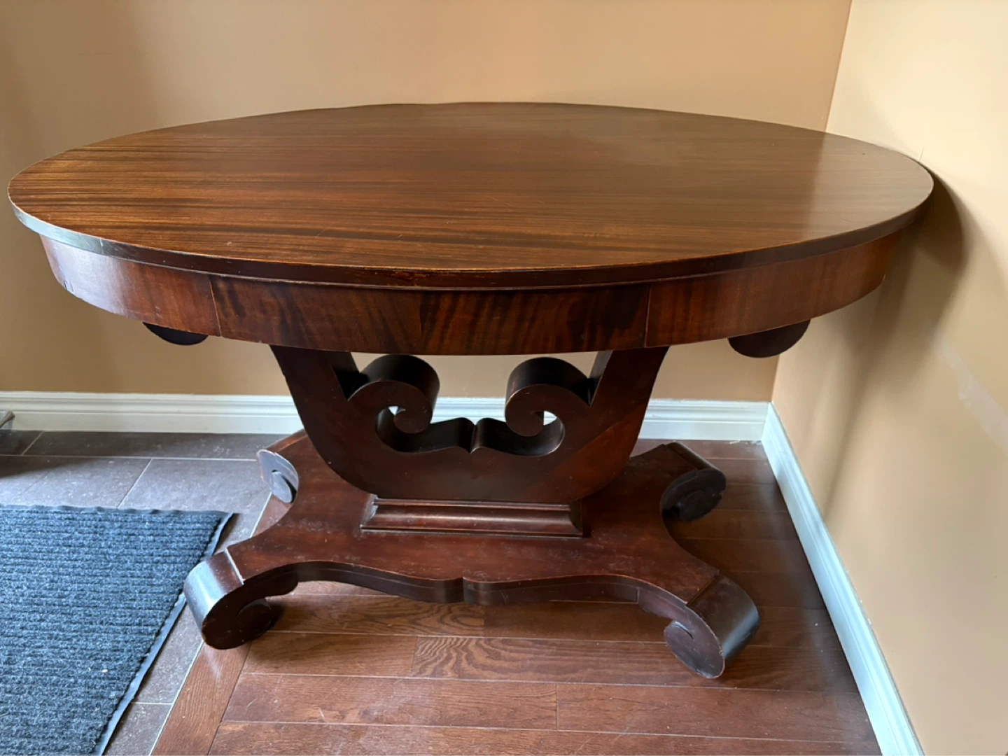Antique Wood Console Table with Drawer