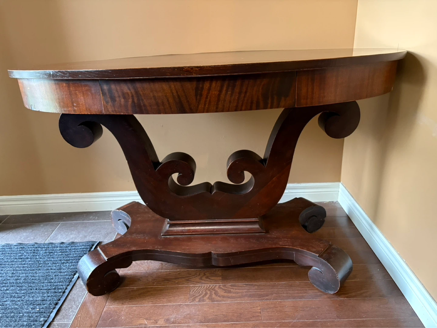 Antique Wood Console Table with Drawer - photo 4