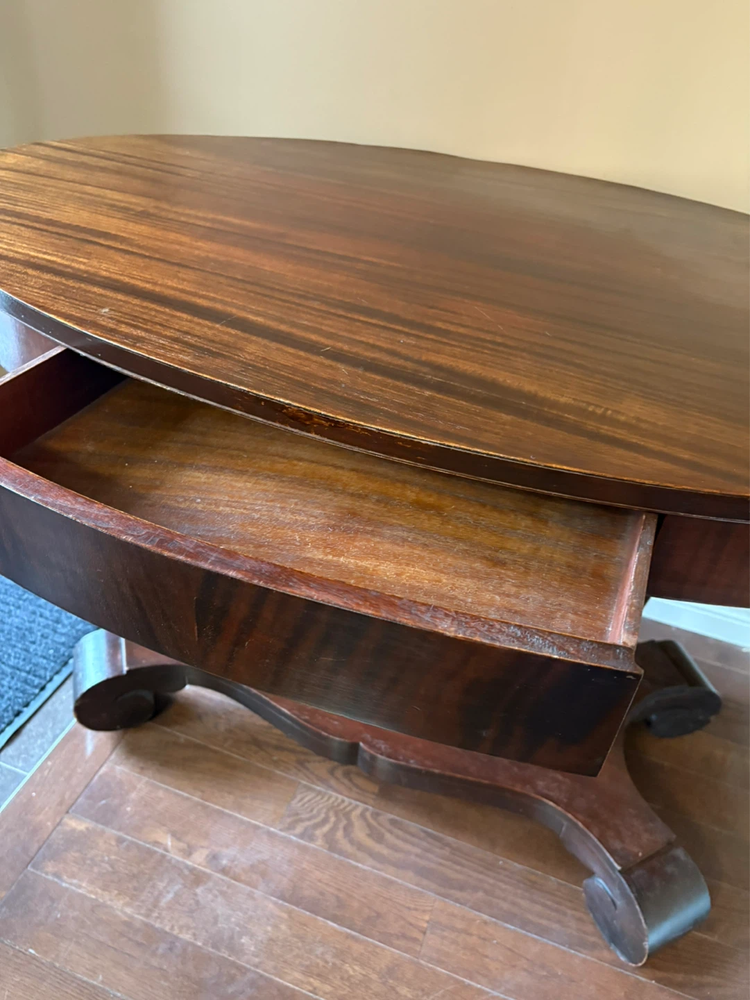 Antique Wood Console Table with Drawer - photo 3