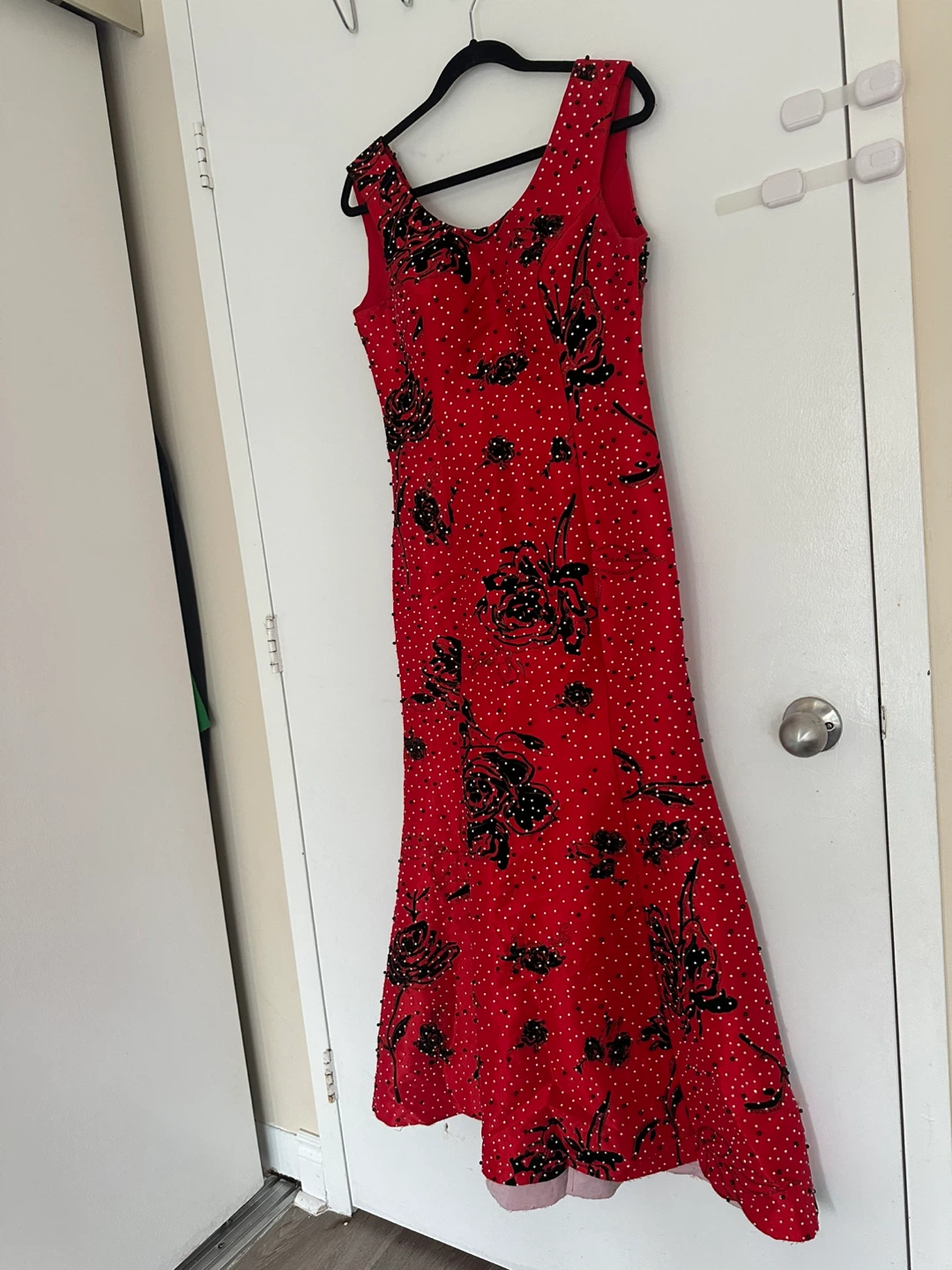 Jamila Red Embellished Floral Dress Size 42