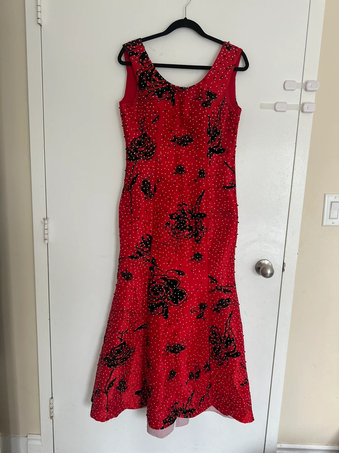 Jamila Red Embellished Floral Dress Size 42 - photo 2