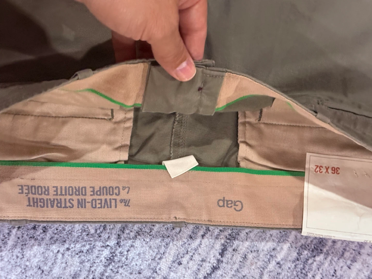 Gap Lived-In Straight Trousers 36x32 Khaki - photo 3