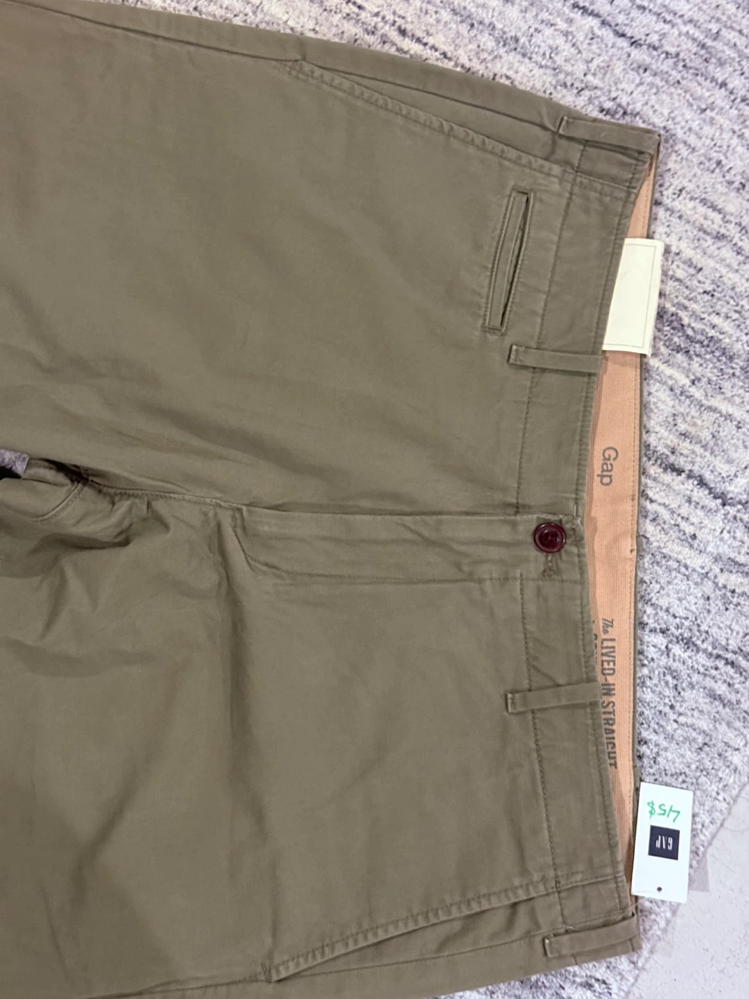 Gap Lived-In Straight Trousers 36x32 Khaki