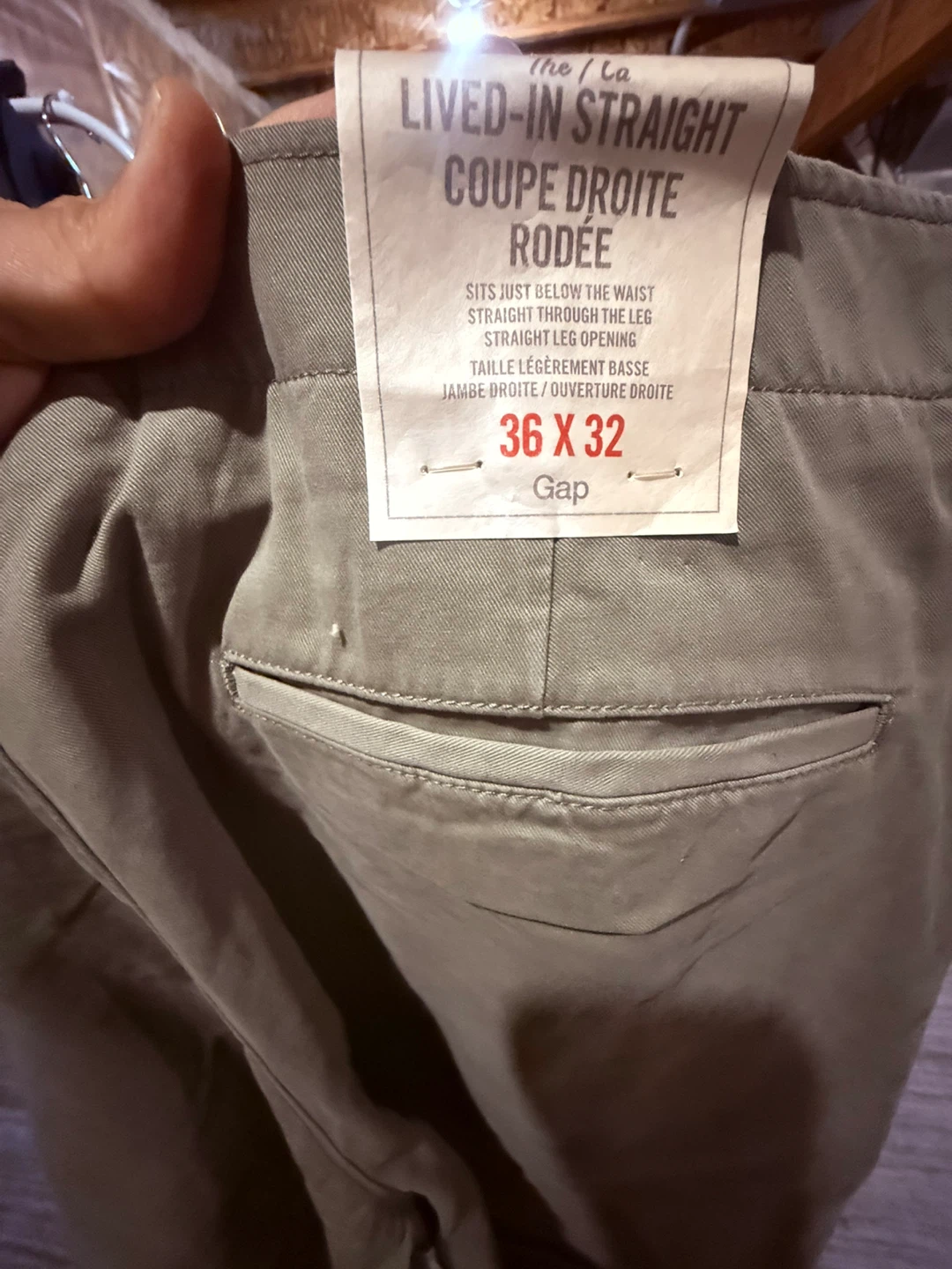 Gap Lived-In Straight Trousers 36x32 Khaki - photo 2