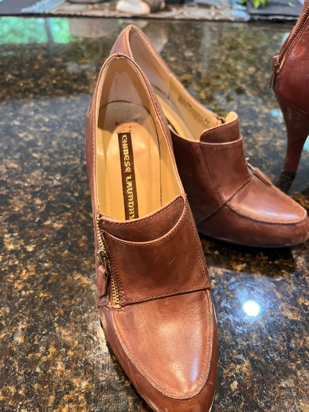Chinese Laundry Women's Brown Leather Heeled Shoes - Size 6M