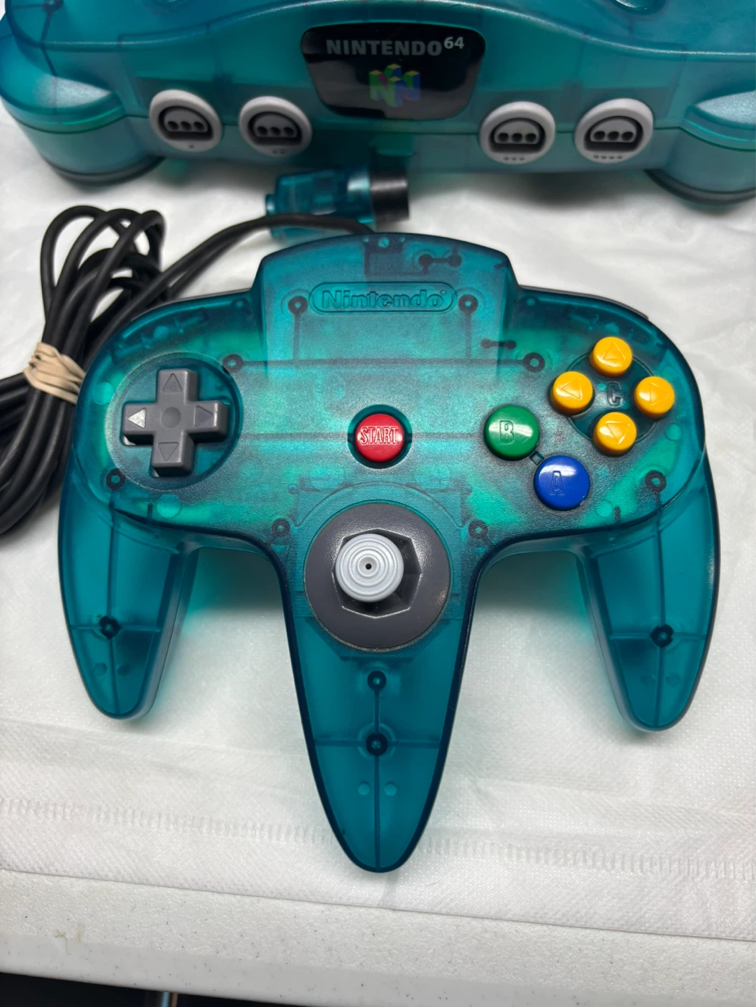 Nintendo Funtastic ICE blue N64 console - photo 4