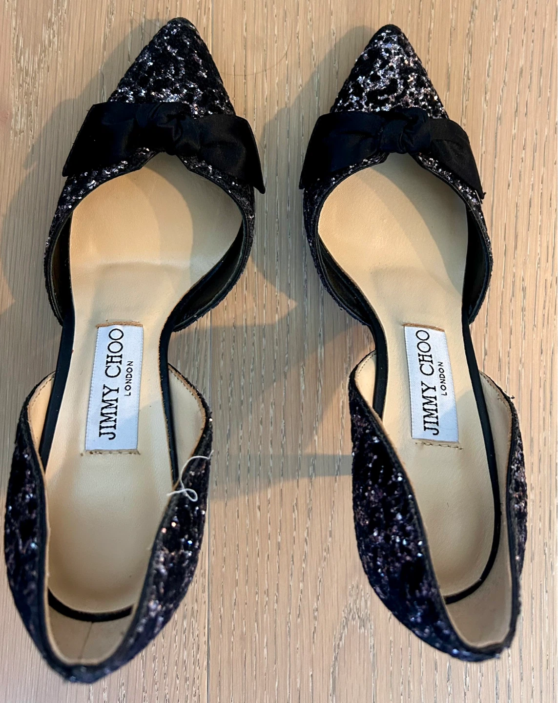 Jimmy Choo Glitter Bow Pumps Size 36