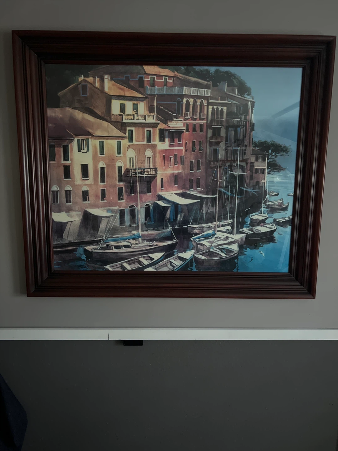 Framed Artwork - Italian Harbour Scene