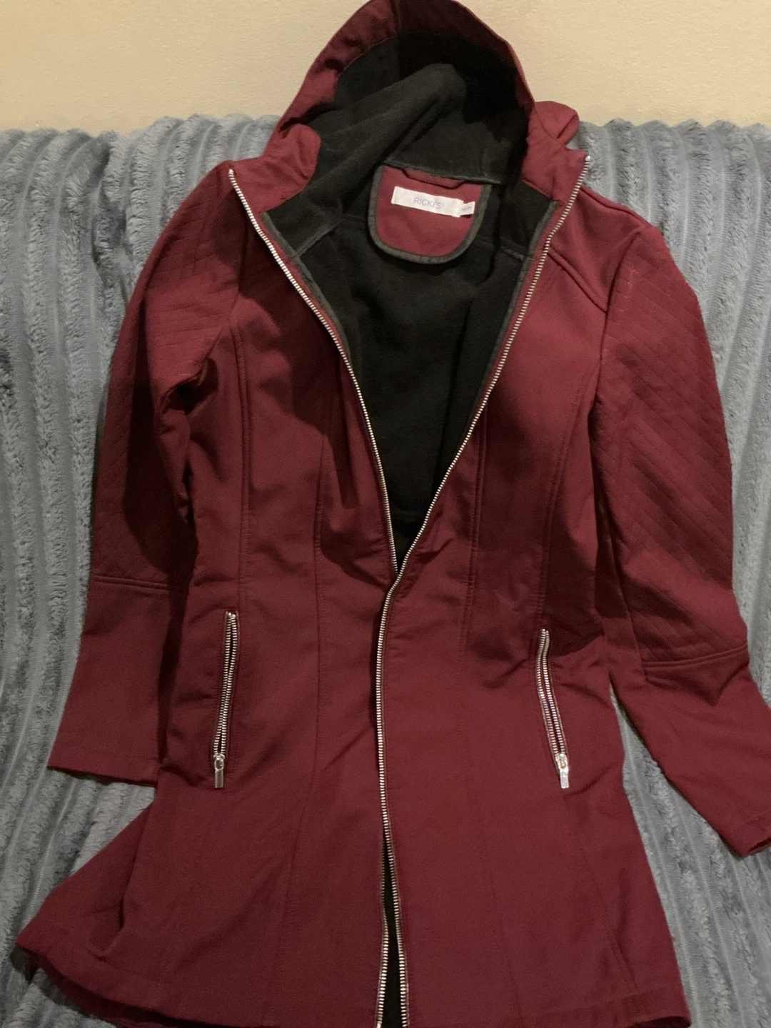 RICKY Burgundy Full Zip Hoodie Jacket - photo 2