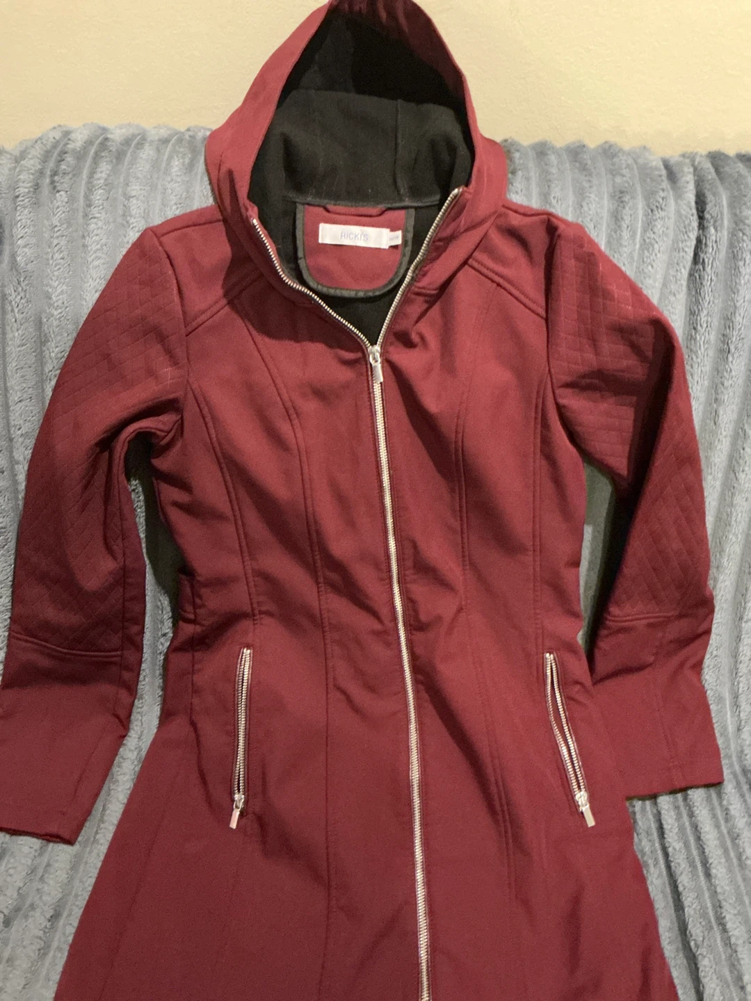 RICKY Burgundy Full Zip Hoodie Jacket