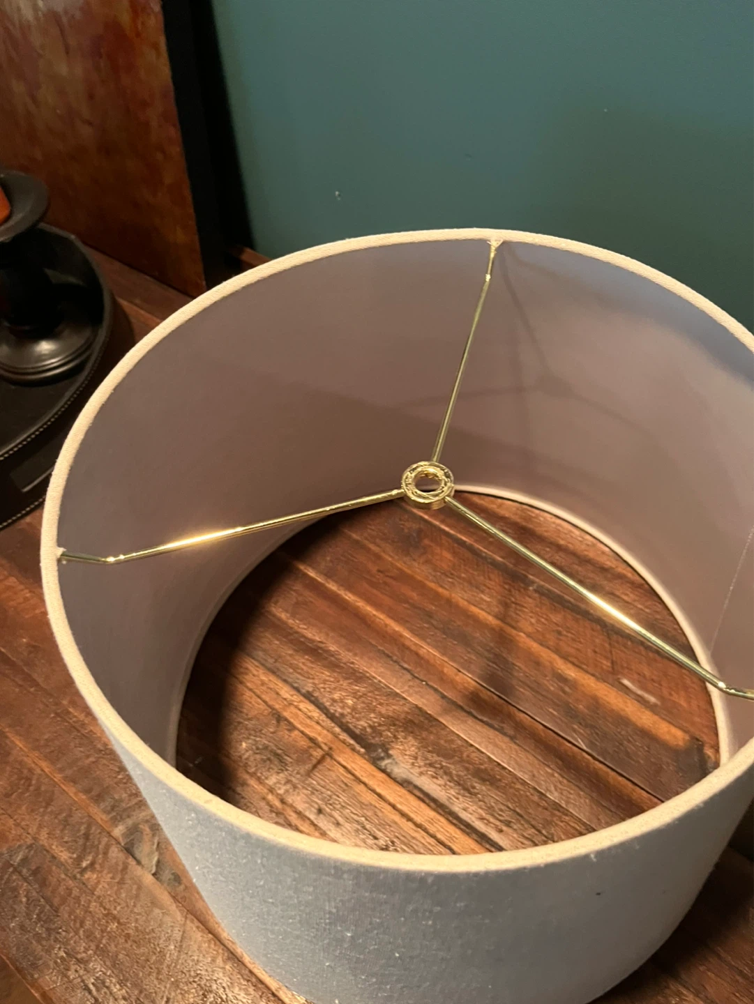 Drum Lampshade - Grey Fabric - photo 2