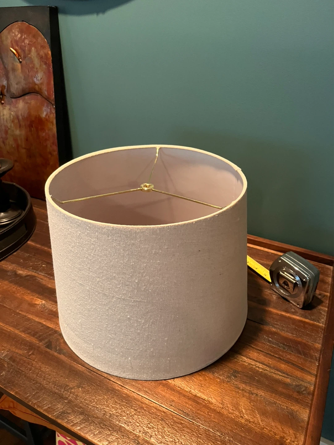 Drum Lampshade - Grey Fabric