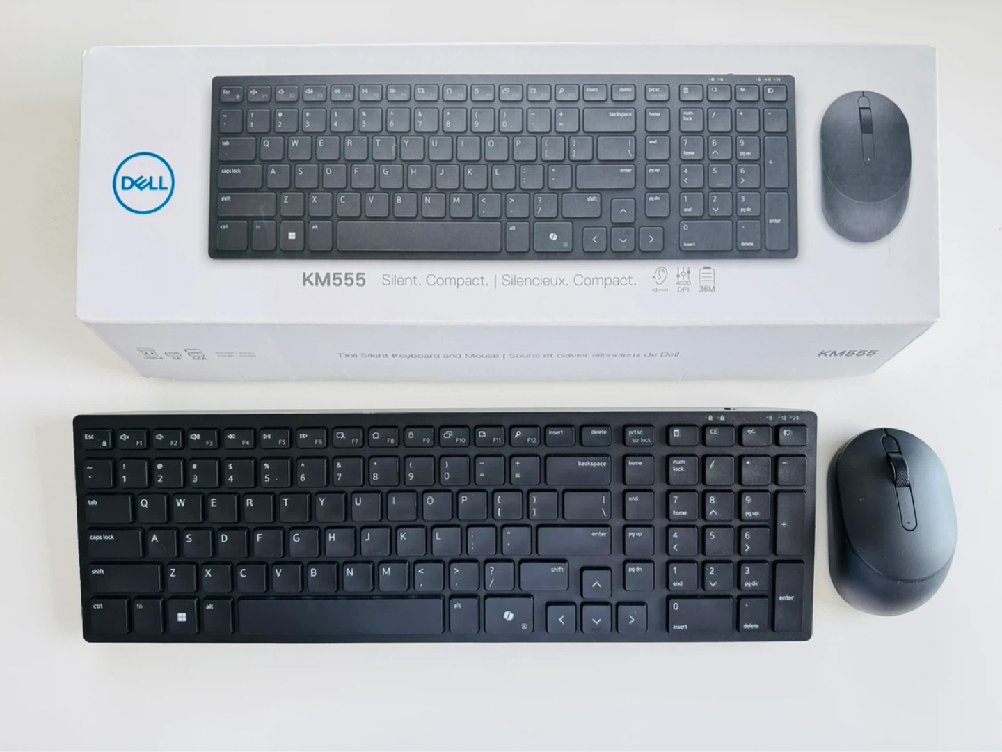 Dell KM555 Silent Compact Keyboard and Mouse Combo