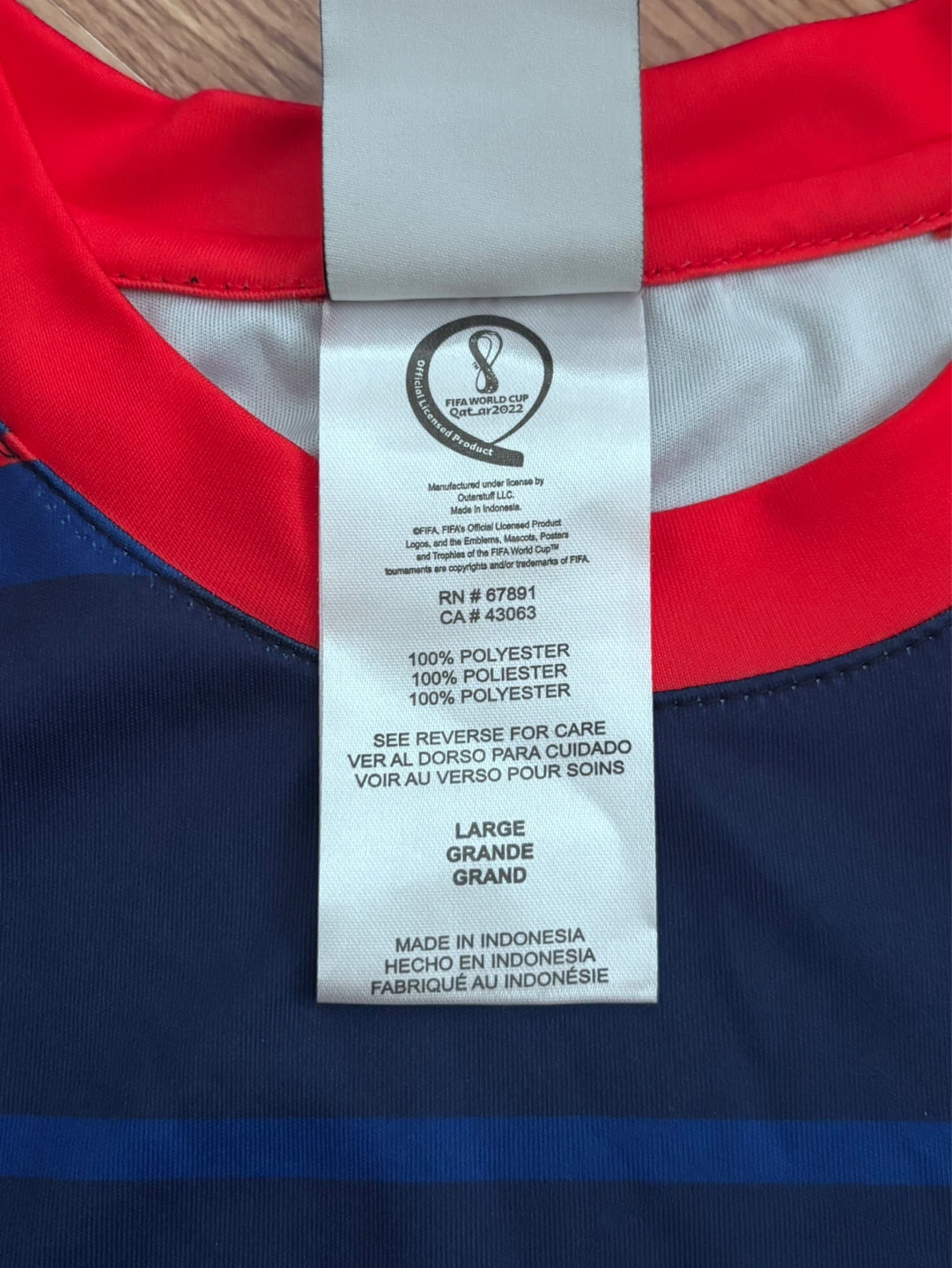 FIFA World Cup Qatar 2022 France Jersey (Men’s Large) - photo 5
