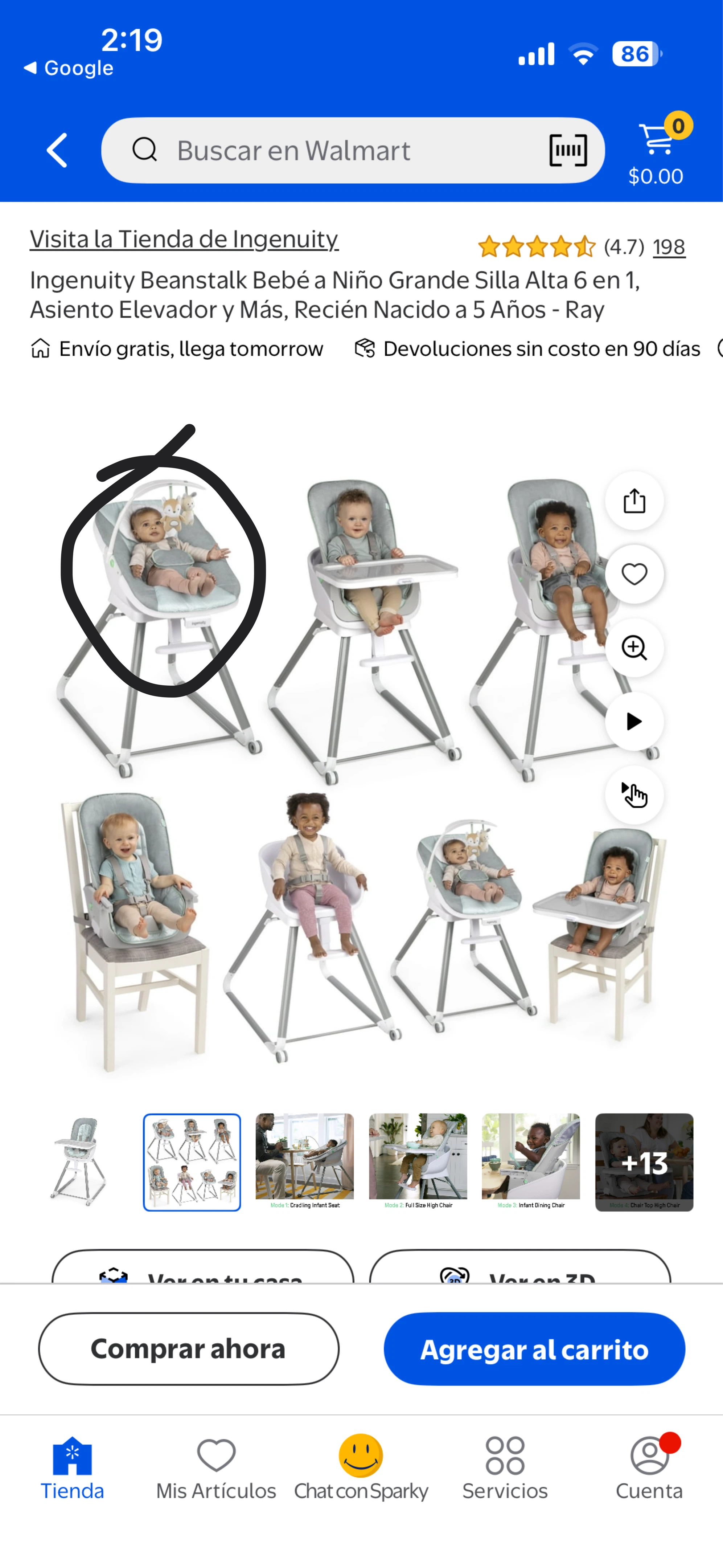 Ingenuity Beanstalk Baby High Chair