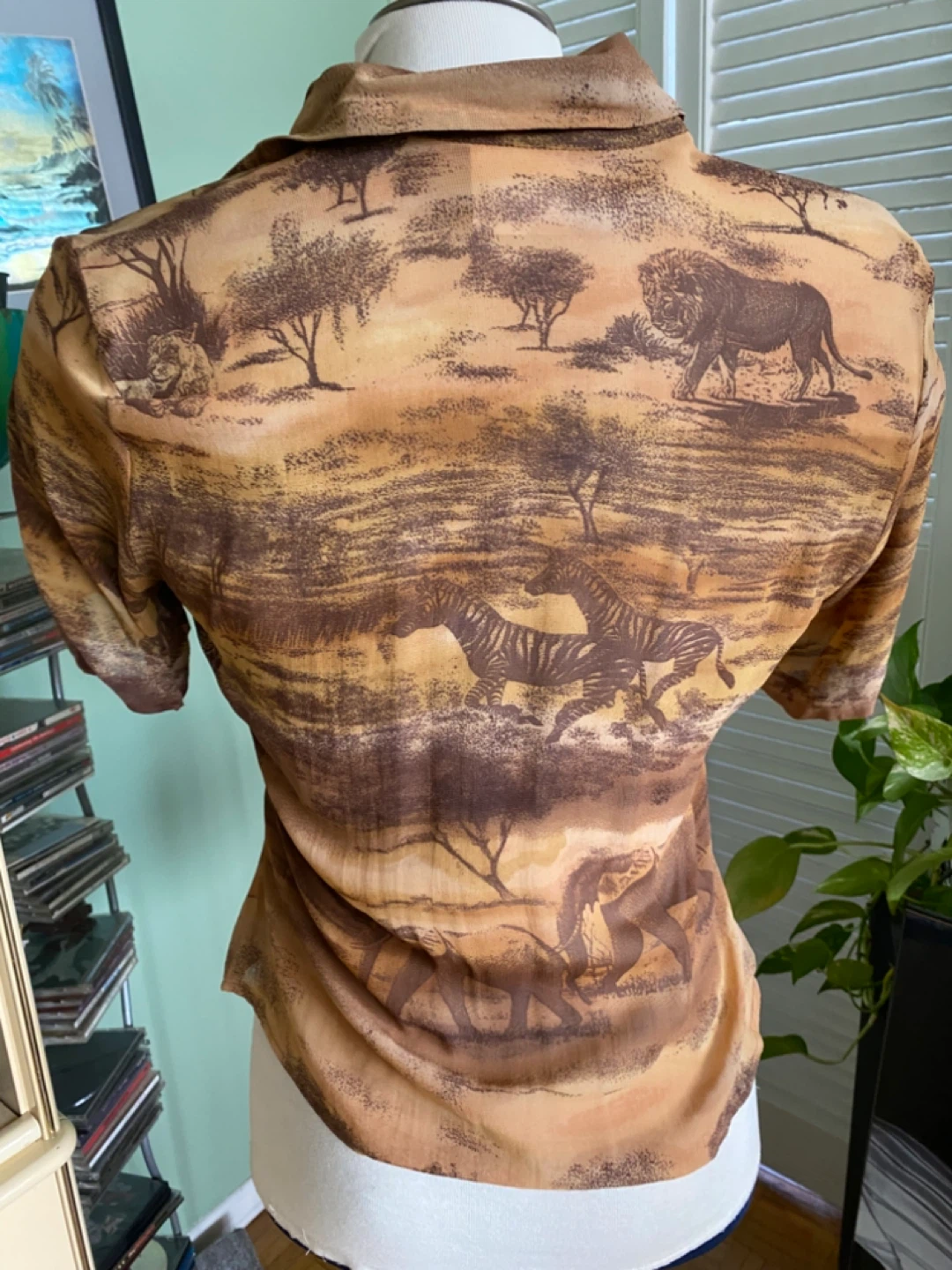 Olsen Collection Safari Print Button-Up Blouse - photo 2