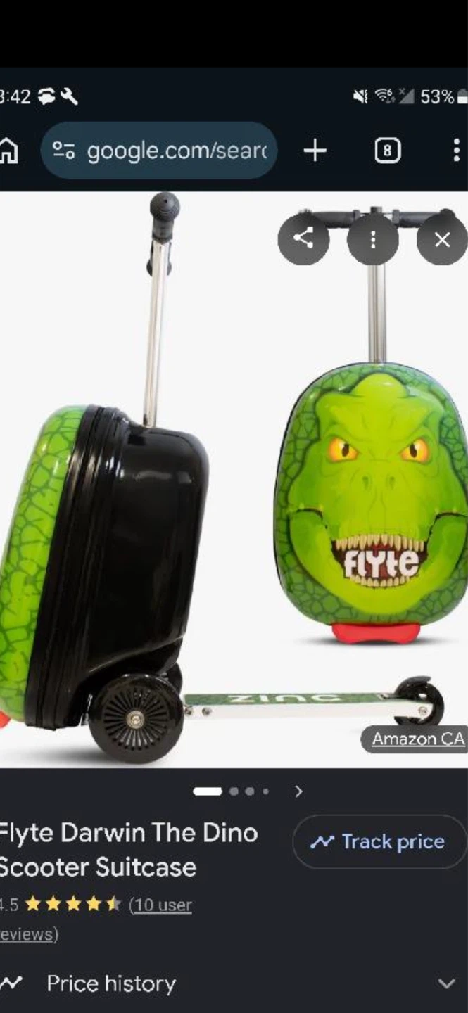 Flyte Darwin The Dino Scooter Suitcase