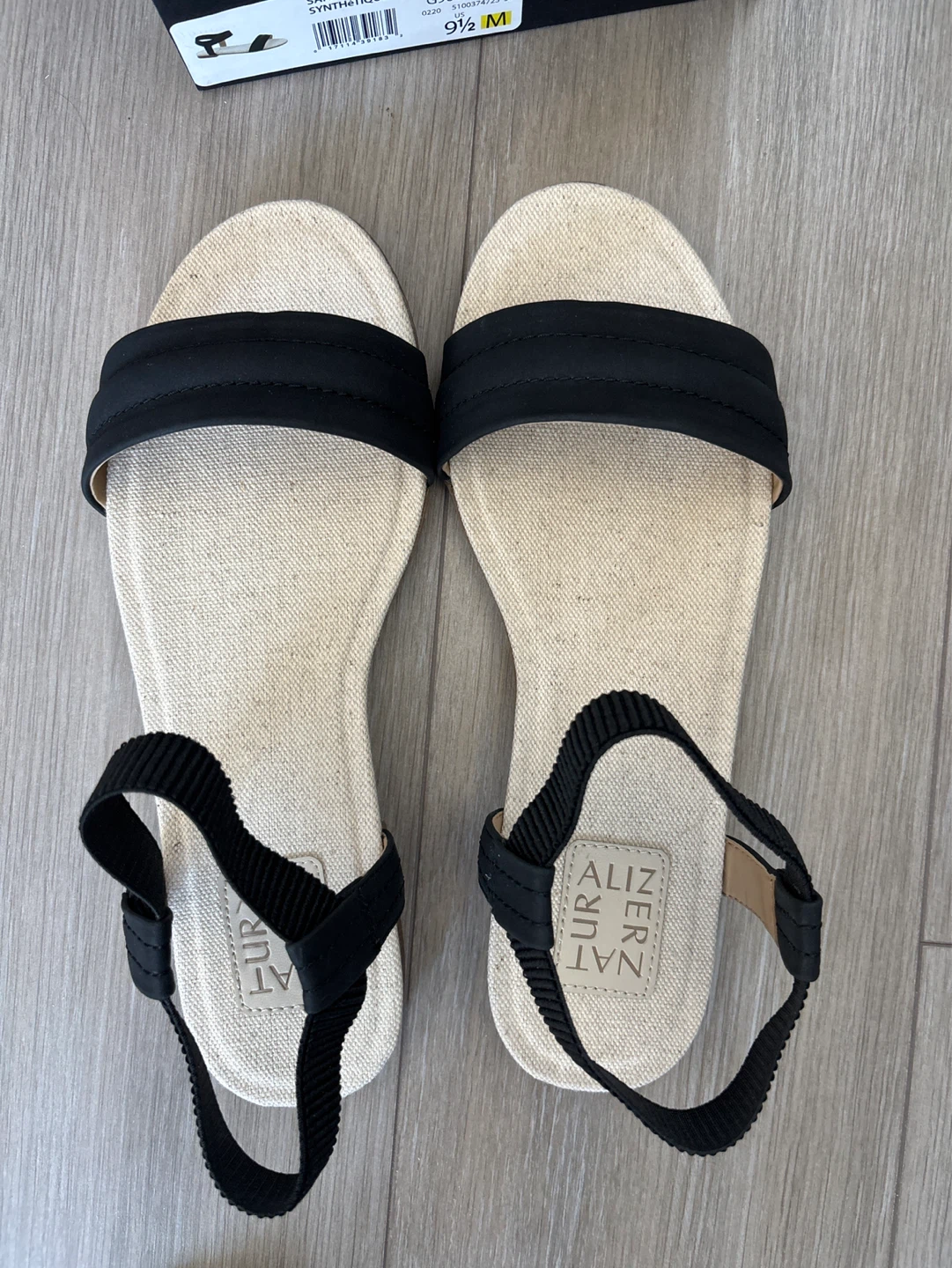Naturalizer Sanya Black Synthetic Sandals Size 9.5 M - photo 2