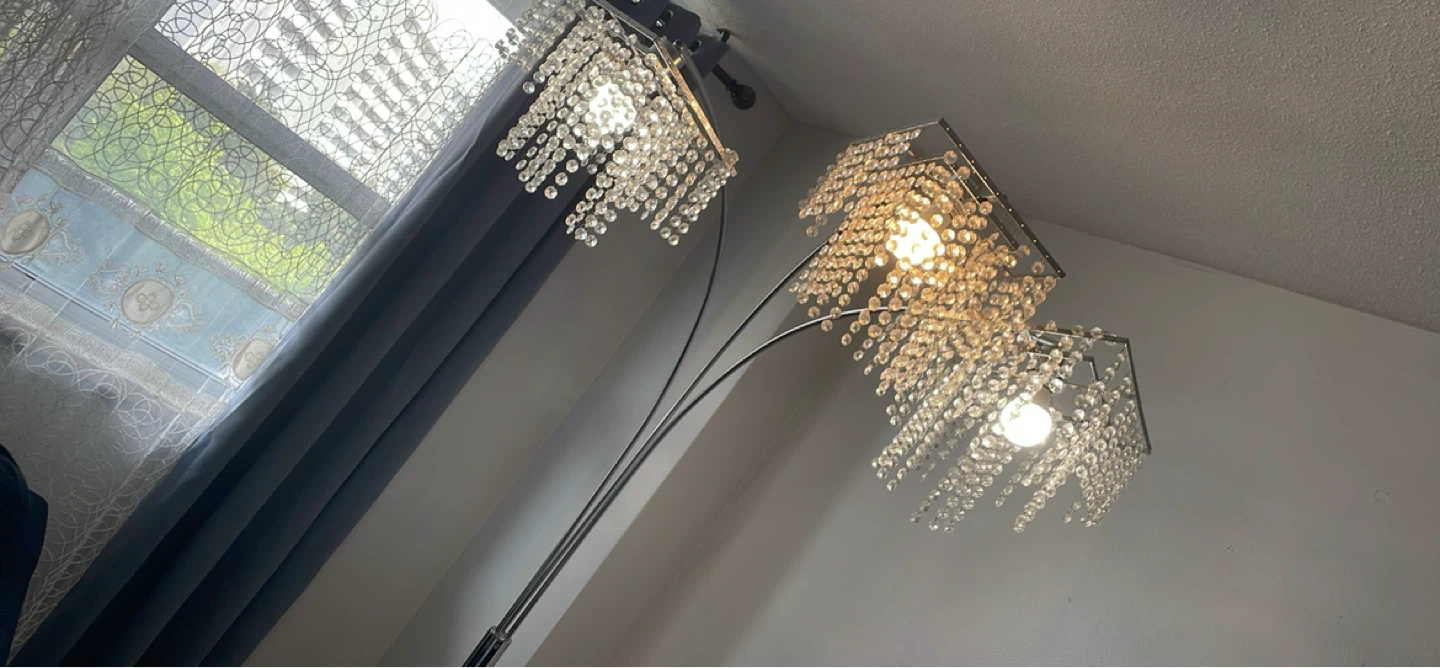 Arc Floor Lamp with Crystal Accents