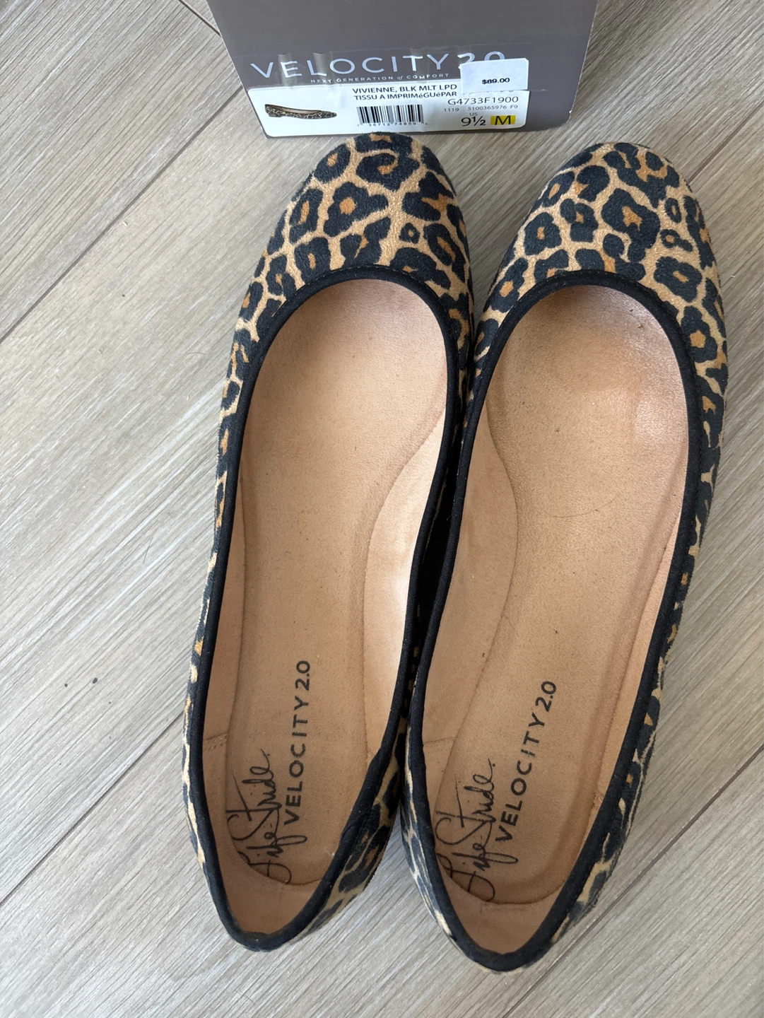 LifeStride Velocity 2.0 Ballet Flats Size 9.5 M Leopard Print