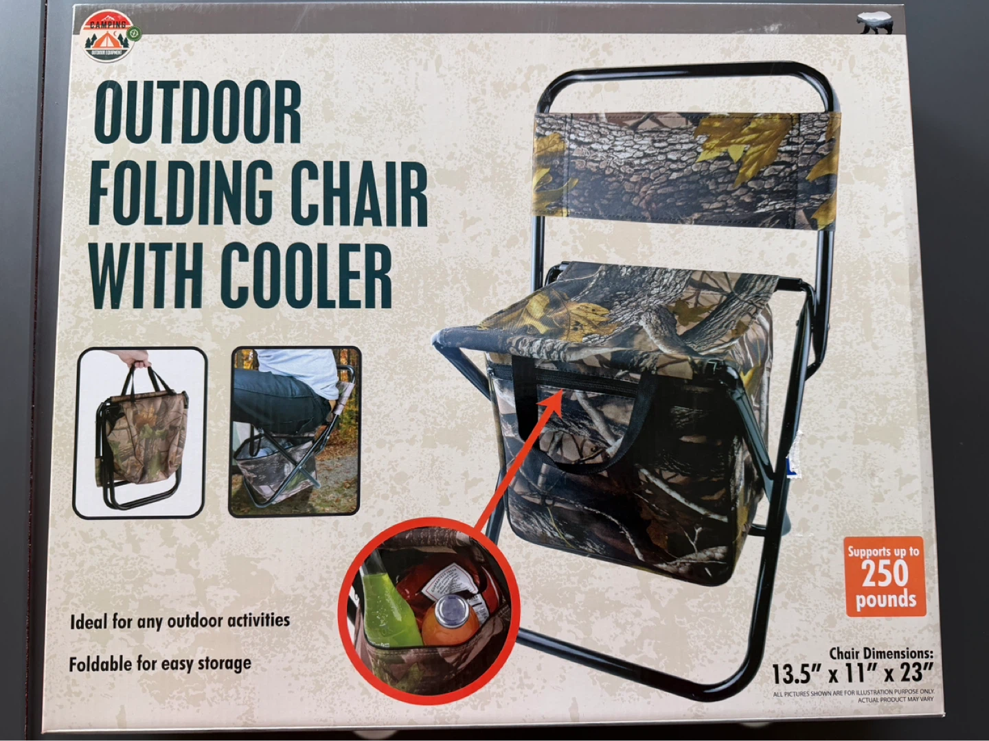Outdoor Folding Chair with Cooler