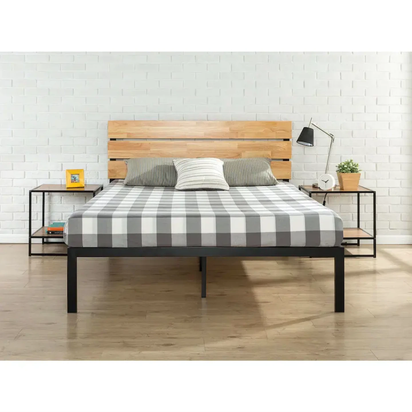 Queen Size Bed Frame with Wood Headboard - photo 2