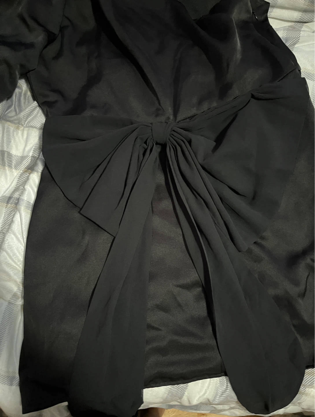 Boohoo Black Satin One Shoulder Bow Back Dress Size 14 US - photo 2