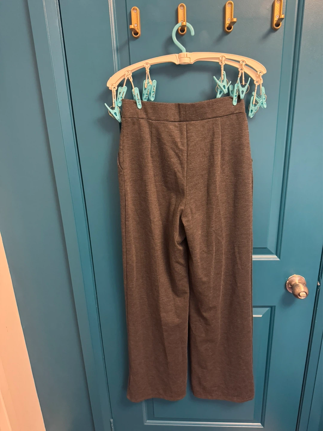 Charcoal Grey Wide-Leg Pants- M