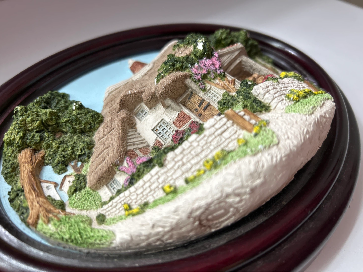 Oval Framed Cottage Scene Wall Art - photo 2