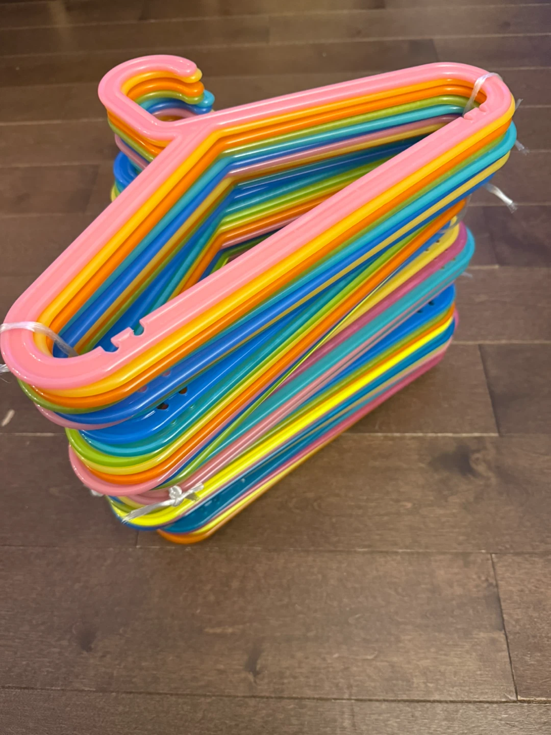 Set of 12 Rainbow Plastic Hangers