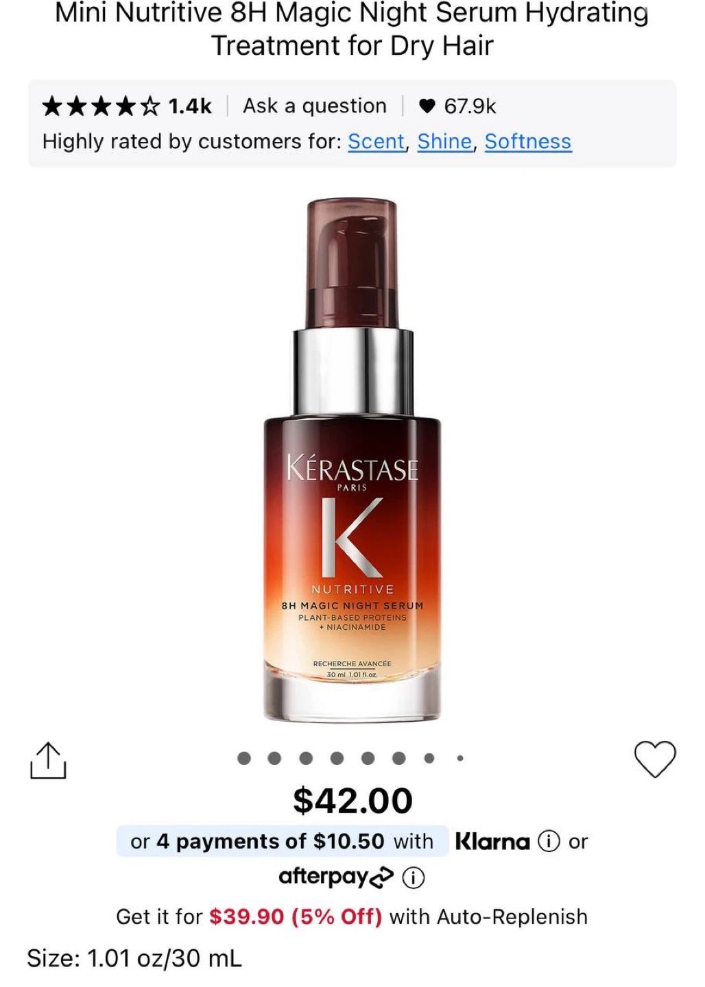 Kérastase Nutritive – Magic Night Serum , 30 ml (mini) - photo 4